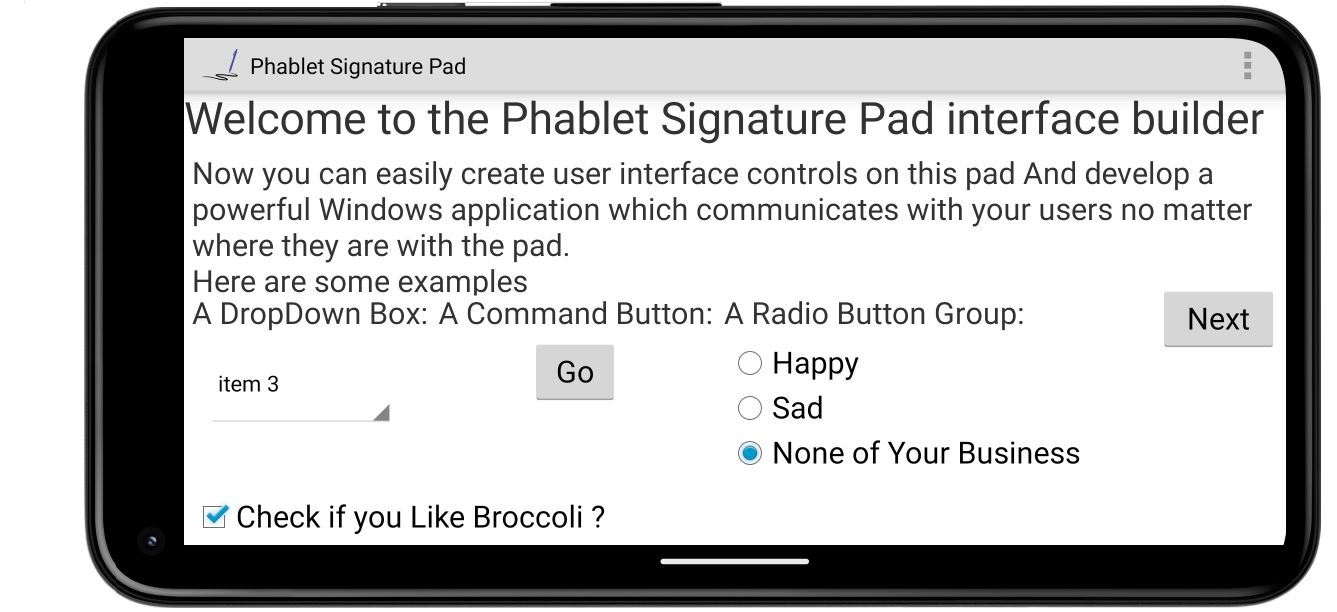 Phablet Pad UI Demo